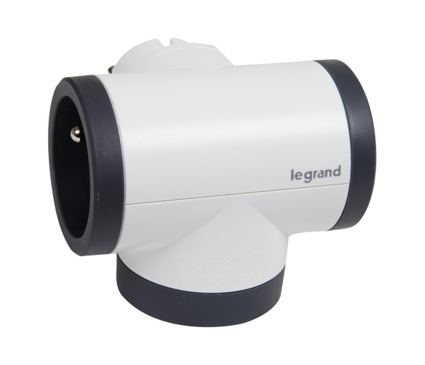 LEGRAND Rozgałęziacz potrójny obrotowy 2X2P+Z+USB 49437 - 1047757 - zdjęcie 3